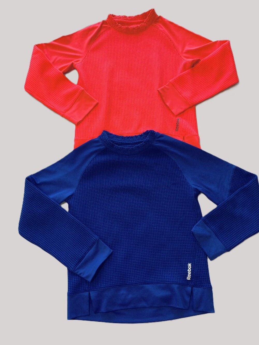 Reebok Girls Lightweight Active Long Sleeves Tops Sweater Pink/Blue Size 10/12